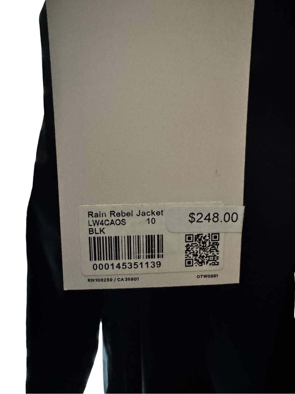 Lululemon Rain Rebel Jacket Black NWT Waterproof Raincoat Sizes 8 & 10 - Picture 15 of 15